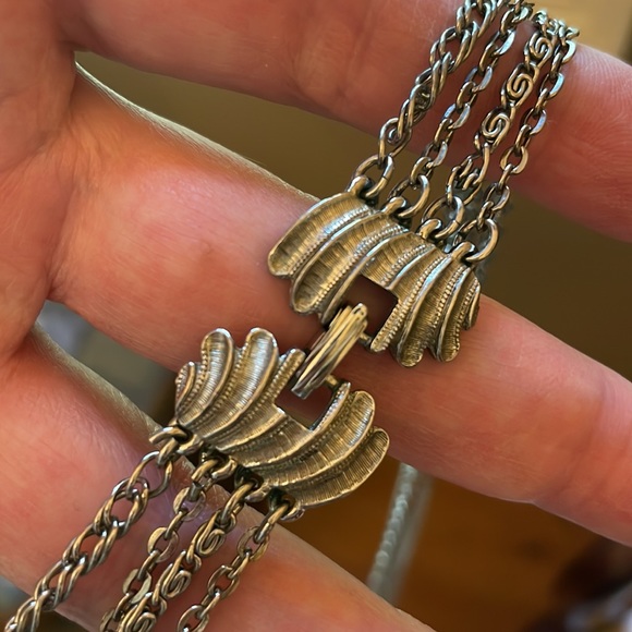 Stunning 1960s silver tone multi-length locket necklace - Picture 10 of 12